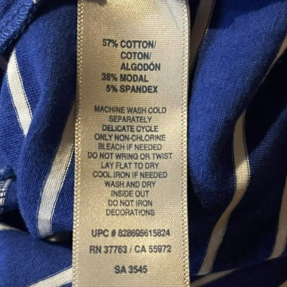 Rafaella Womens Short Sleeve Drawstring Waist Dress XL Blue Pockets Comfort New - Picture 4 of 6